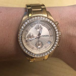 Gold Fossil Watch